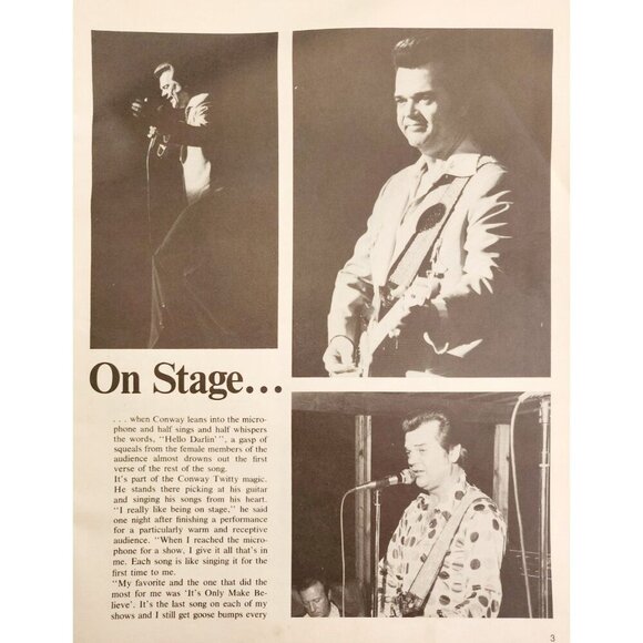 1975 Conway Twitty SIGNED Tour Booklet Mickey Gilley 4 Autographs w/ Poster DWR5 - Picture 6 of 9